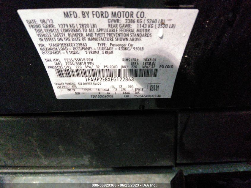 2014 FORD TAURUS SEL - 1FAHP2E8XEG122863