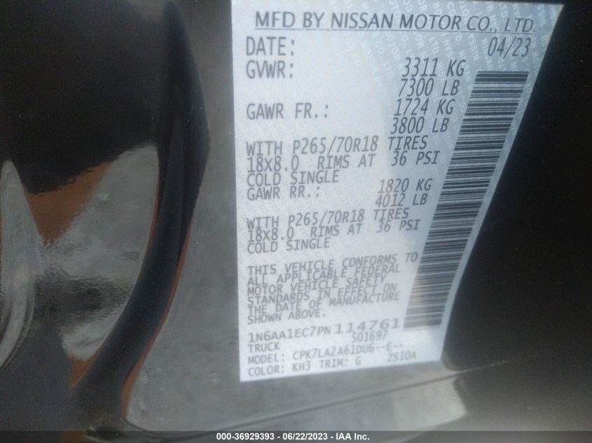 2023 NISSAN TITAN S - 1N6AA1EC7PN114761
