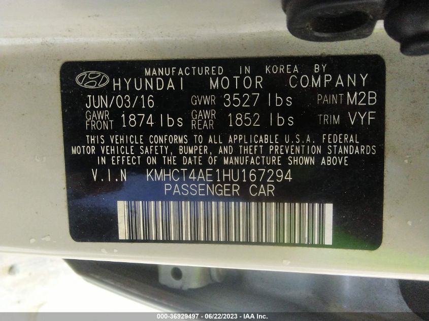 2017 HYUNDAI ACCENT SE - KMHCT4AE1HU167294