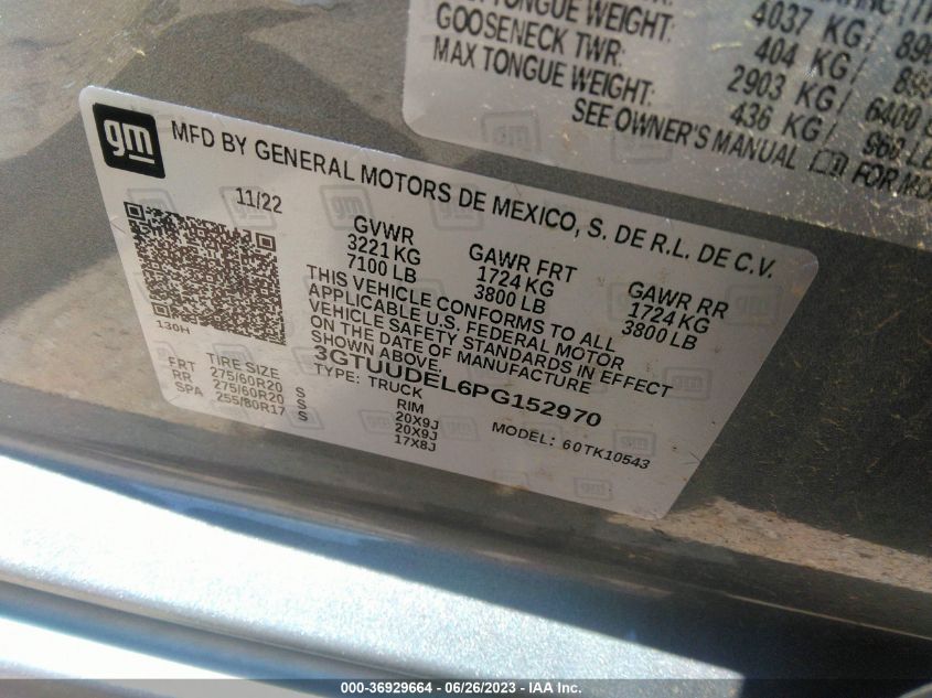 2023 GMC SIERRA 1500 SLT - 3GTUUDEL6PG152970