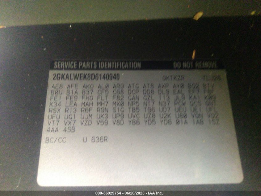 2013 GMC TERRAIN SLT - 2GKALWEK8D6140940