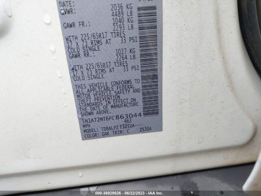 2015 NISSAN ROGUE S - 5N1AT2MT6FC863044