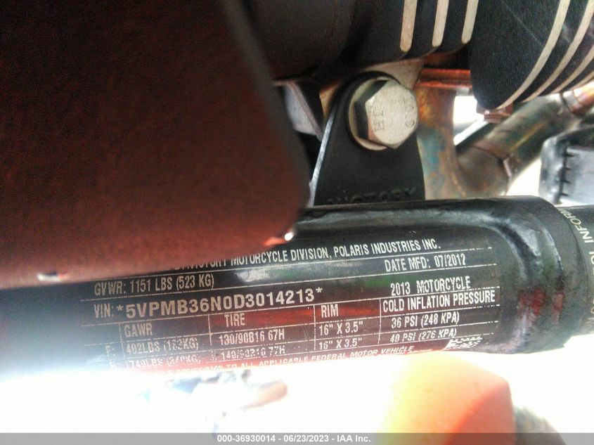 2013 VICTORY MOTORCYCLES JUDGE 5VPMB36N0D3014213