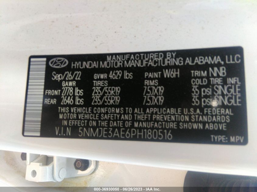 2023 HYUNDAI TUCSON LIMITED - 5NMJE3AE6PH180516