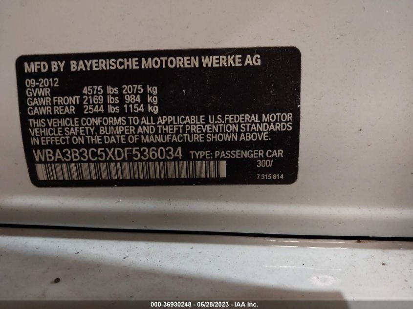 2013 BMW 3 SERIES 328I XDRIVE - WBA3B3C5XDF536034