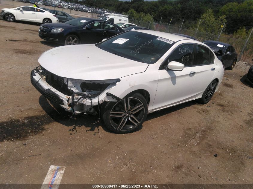 2016 HONDA ACCORD SEDAN SPORT - 1HGCR2F62GA225343