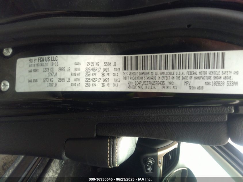 2017 JEEP CHEROKEE LATITUDE - 1C4PJMCS7HW576435