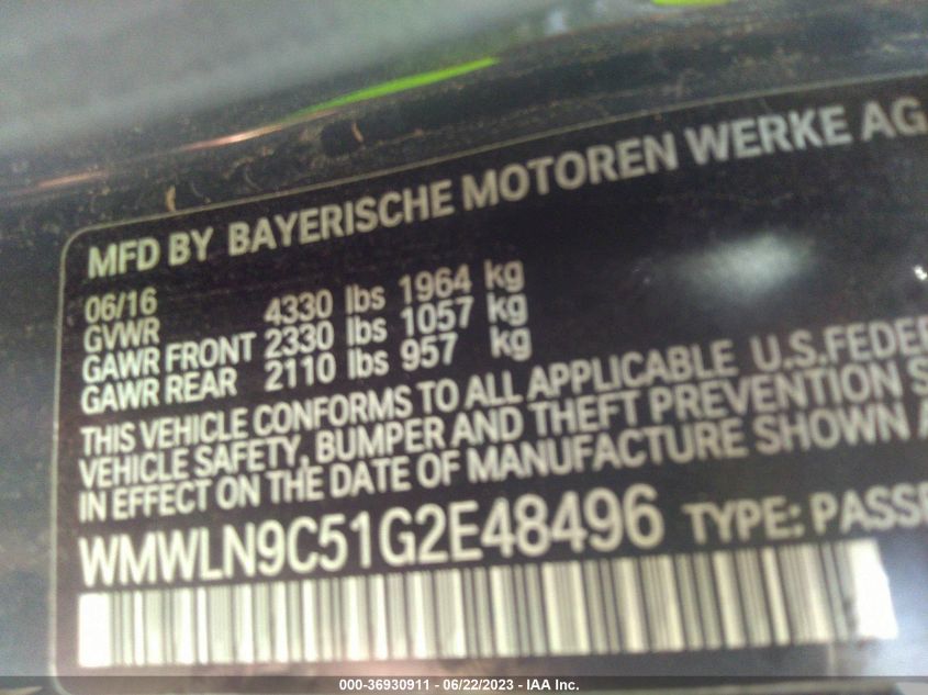 2016 MINI COOPER CLUBMAN S - WMWLN9C51G2E48496