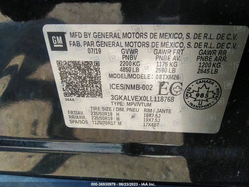 2020 GMC TERRAIN SLT - 3GKALVEX0LL118768