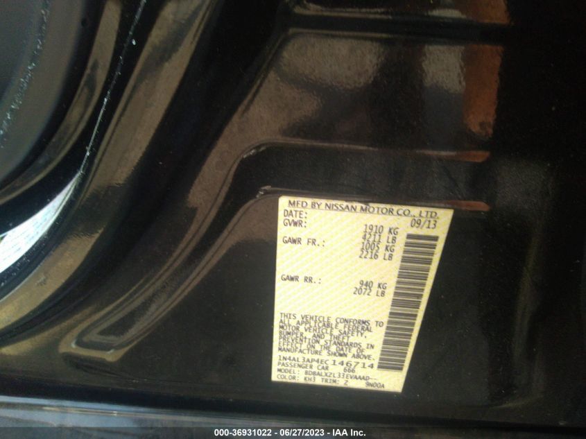 2014 NISSAN ALTIMA 2.5 S - 1N4AL3AP8EC323443