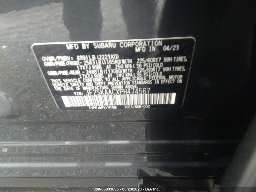 2023 SUBARU FORESTER - JF2SKAACXPH474567