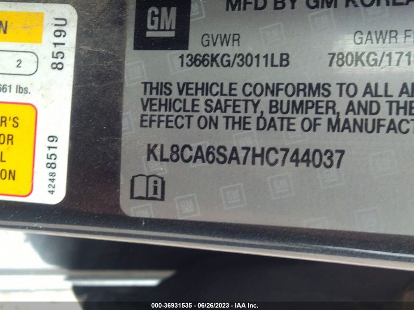 2017 CHEVROLET SPARK LS - KL8CA6SA7HC744037