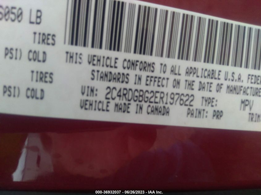 2014 DODGE GRAND CARAVAN SE - 2C4RDGBG2ER197622