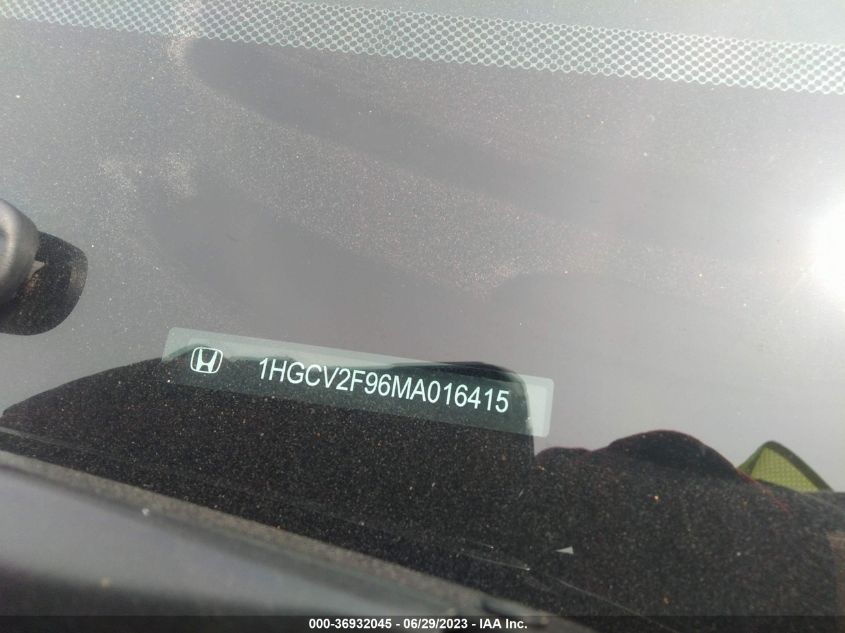 2021 HONDA ACCORD SEDAN TOURING - 1HGCV2F96MA016415