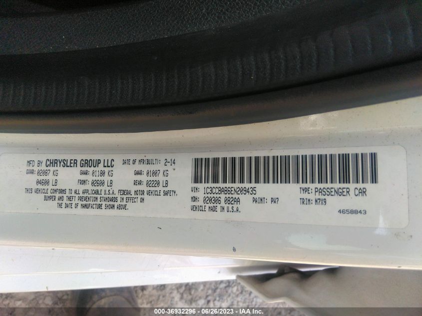 2014 CHRYSLER 200 LX - 1C3CCBAB6EN209435