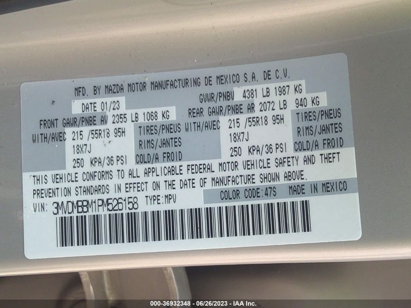2023 MAZDA CX-30 SELECT - 3MVDMBBM1PM526158