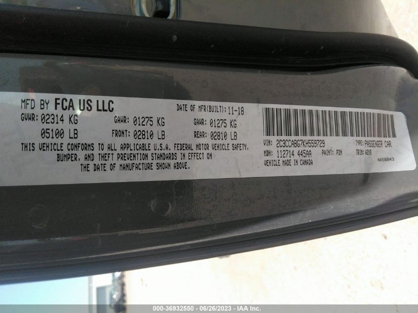 2019 CHRYSLER 300 300S - 2C3CCABG7KH559729