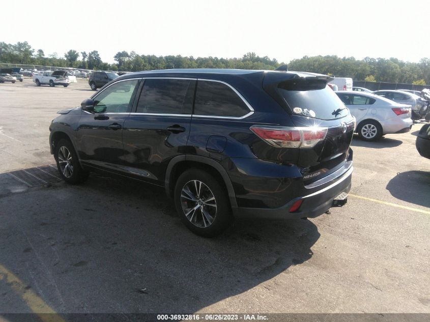 2016 TOYOTA HIGHLANDER XLE - 5TDKKRFH1GS175563