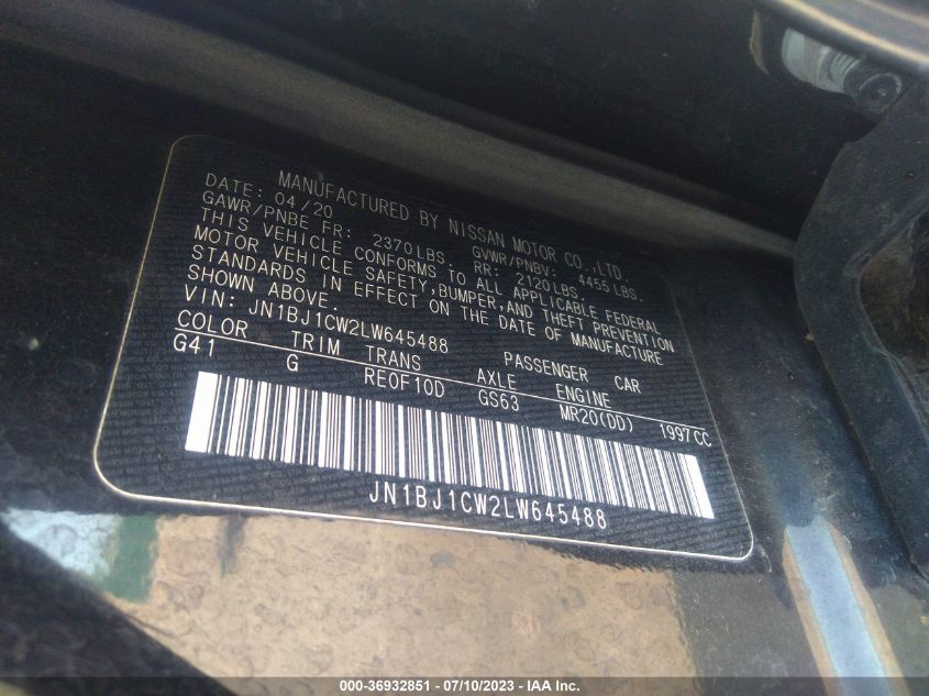 2020 NISSAN ROGUE SPORT S - JN1BJ1CW2LW645488