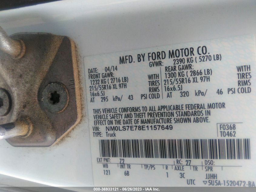 2014 FORD TRANSIT CONNECT XL - NM0LS7E78E1157649