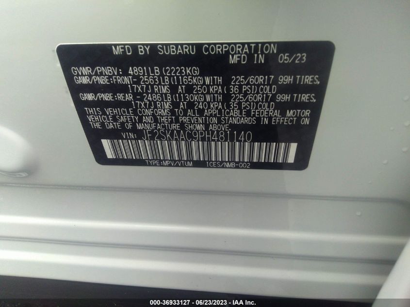 2023 SUBARU FORESTER - JF2SKAAC9PH481140