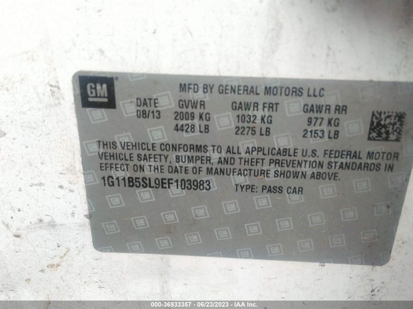 2014 CHEVROLET MALIBU LS - 1G11B5SL9EF103983