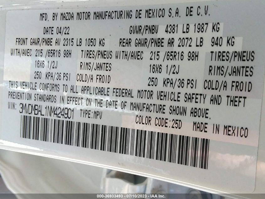 2022 MAZDA CX-30 2.5 S - 3MVDMBAL1NM424901
