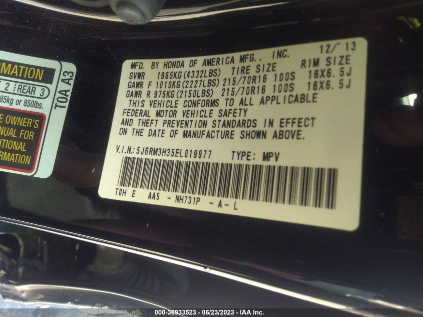 2014 HONDA CR-V LX - 5J6RM3H35EL019977