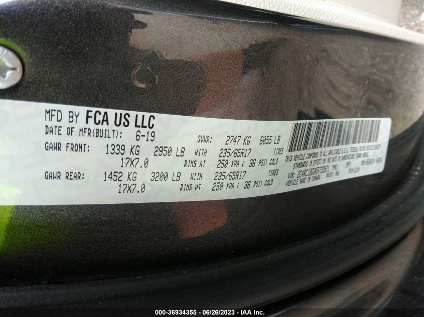 2019 CHRYSLER PACIFICA TOURING L - 2C4RC1BG3KR733571