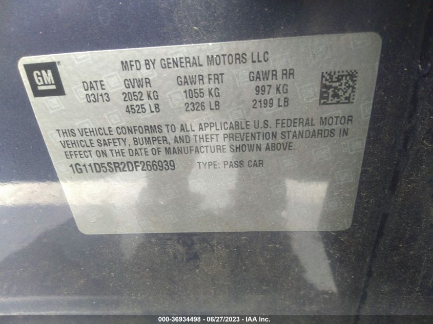 2013 CHEVROLET MALIBU 1LT - 1G11D5SR2DF266939