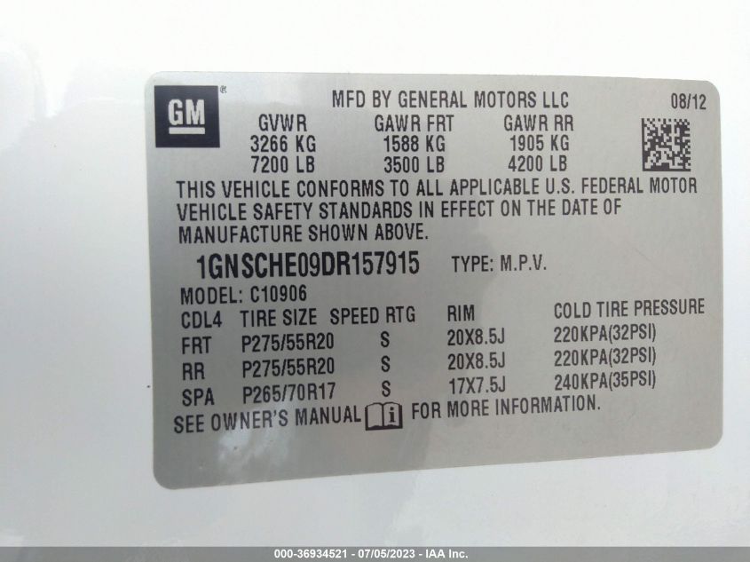 2013 CHEVROLET SUBURBAN LS - 1GNSCHE09DR157915