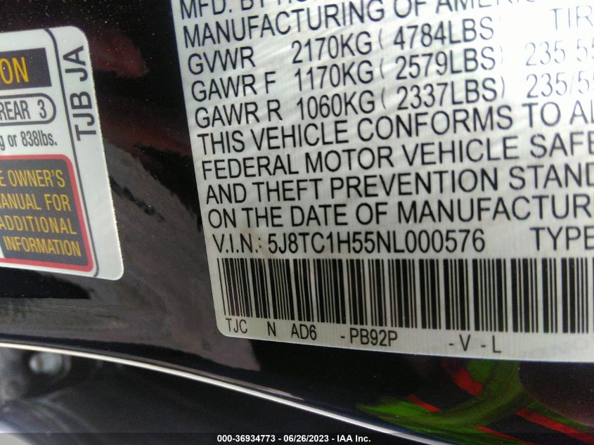 2022 ACURA RDX TECHNOLOGY - 5J8TC1H55NL000576