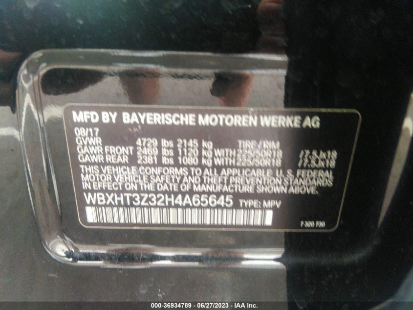 2017 BMW X1 XDRIVE28I - WBXHT3Z32H4A65645