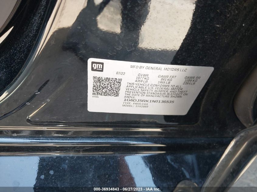 2022 CADILLAC CT4 LUXURY - 1G6DJ5RK1N0136535