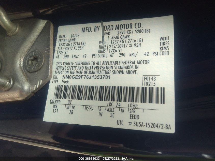 2018 FORD TRANSIT CONNECT WAGON XLT - NM0GE9F76J1353781