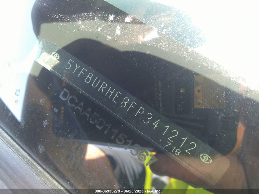 2015 TOYOTA COROLLA L/LE/S/S PLUS/LE PLUS - 5YFBURHE8FP341212