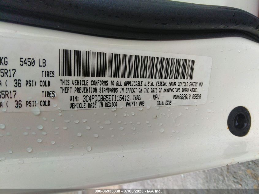 2014 DODGE JOURNEY SXT - 3C4PDCBG5ET115413