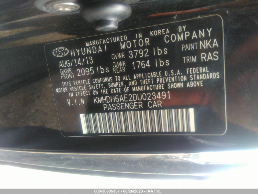 2013 HYUNDAI ELANTRA COUPE GS KMHDH6AE2DU023491