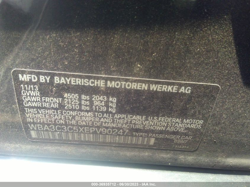 2014 BMW 3 SERIES 320I XDRIVE - WBA3C3C5XEPV90247