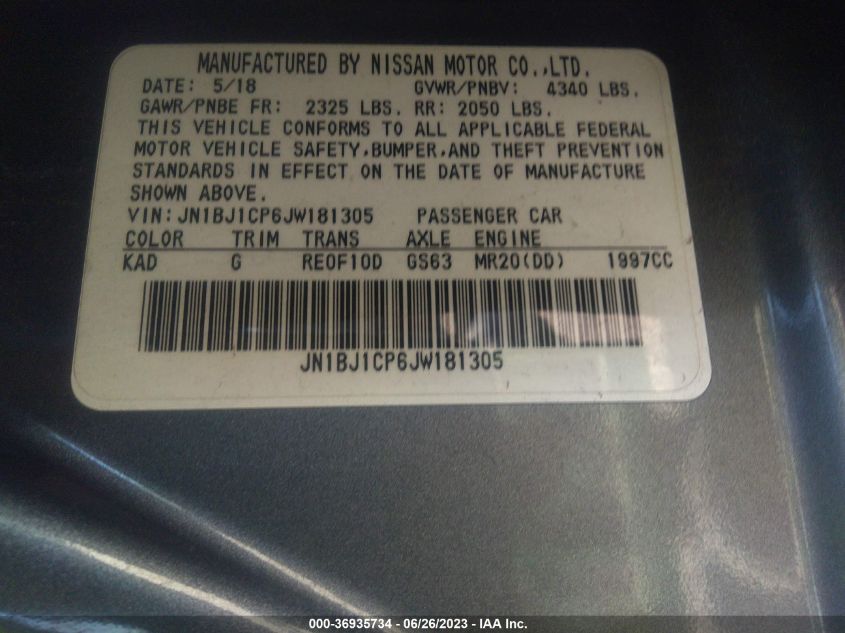 2018 NISSAN ROGUE SPORT S/SV/SL - JN1BJ1CP6JW181305