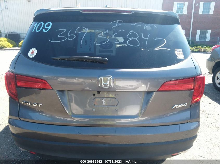 2016 HONDA PILOT EXL - 5FNYF6H5XGB117360