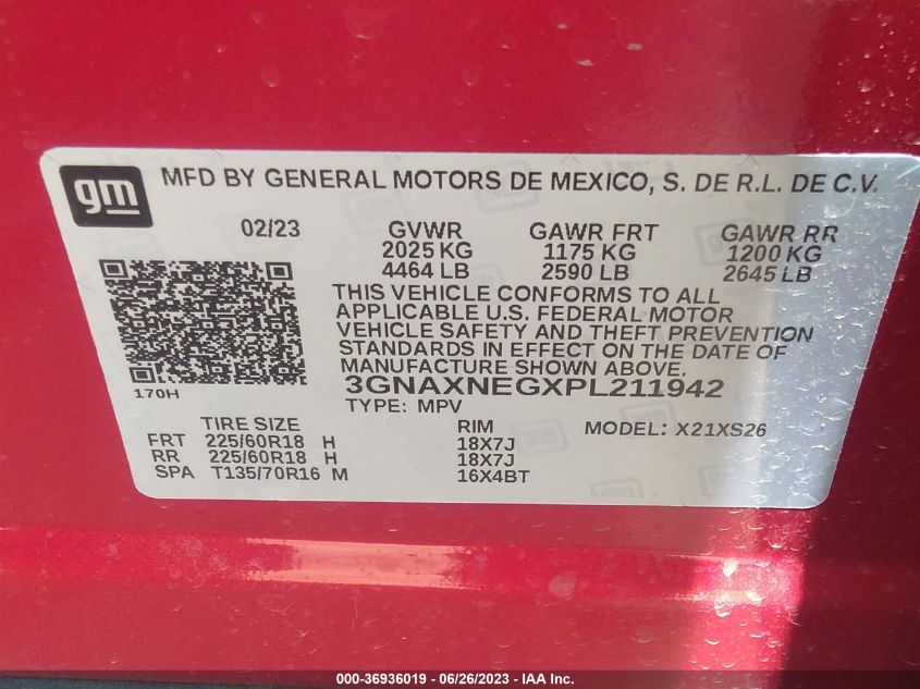 2023 CHEVROLET EQUINOX PREMIER - 3GNAXNEGXPL211942