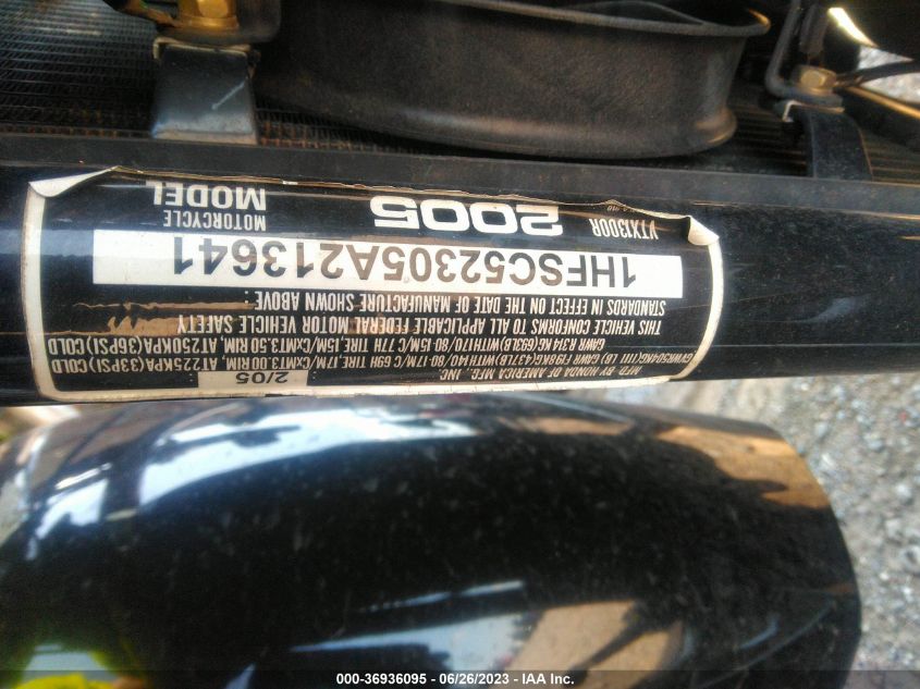 2005 HONDA VTX1300 R 1HFSC52305A213641