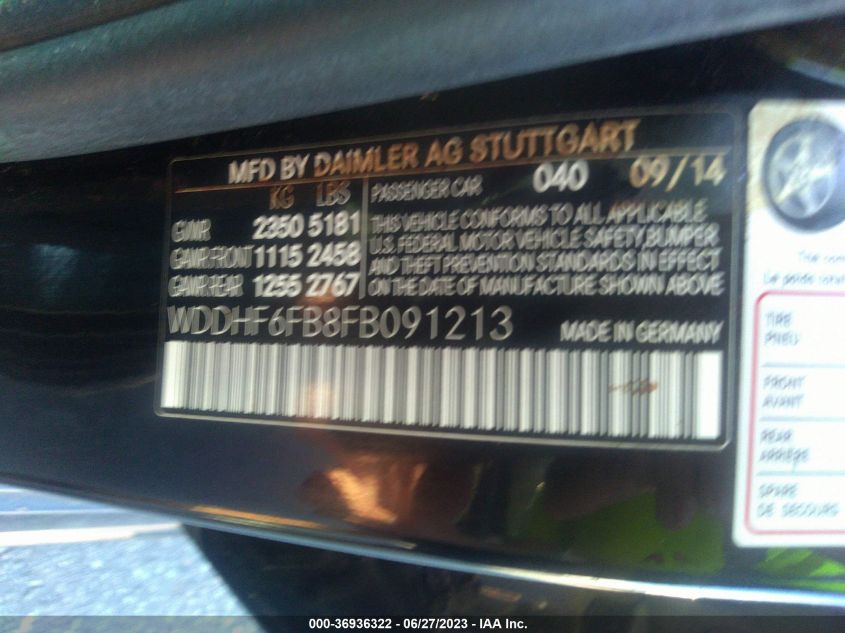 2015 MERCEDES-BENZ E-CLASS E 400 - WDDHF6FB8FB091213