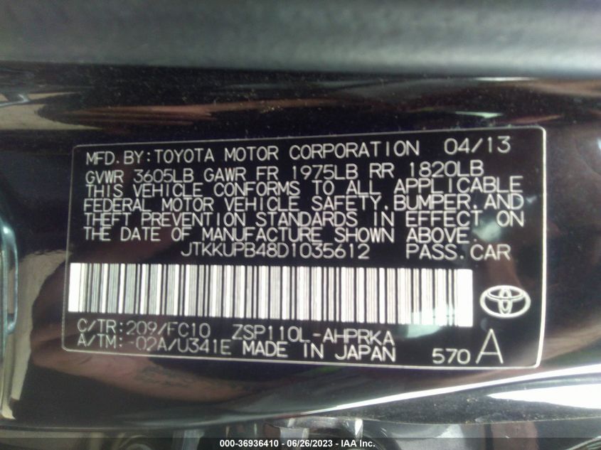 2013 TOYOTA SCION XD - JTKKUPB48D1035612