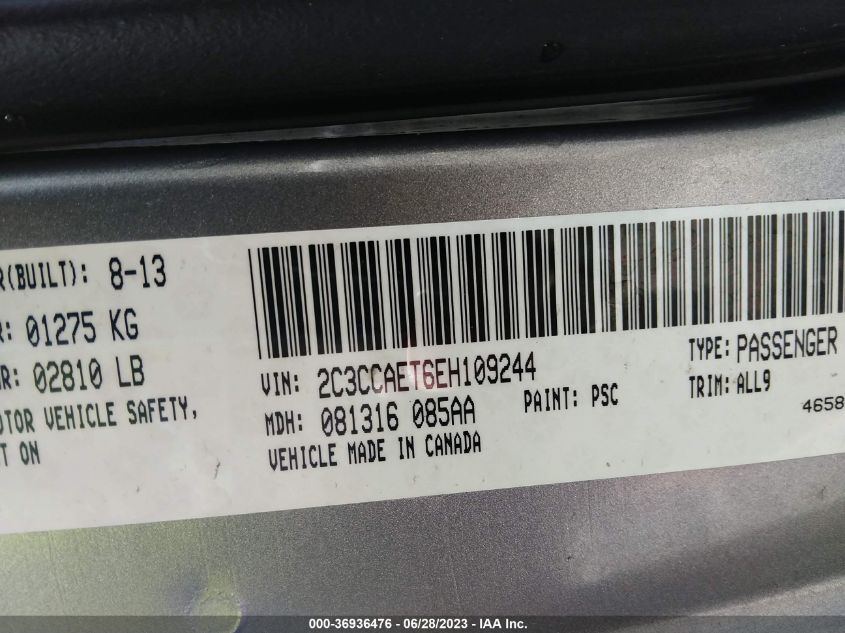 2014 CHRYSLER 300 300C - 2C3CCAET6EH109244