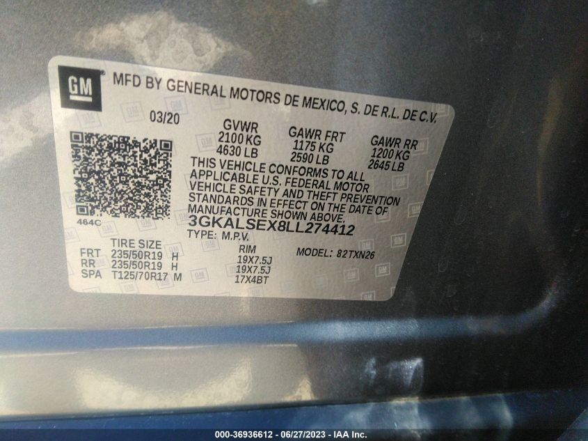 2020 GMC TERRAIN DENALI - 3GKALSEX8LL274412