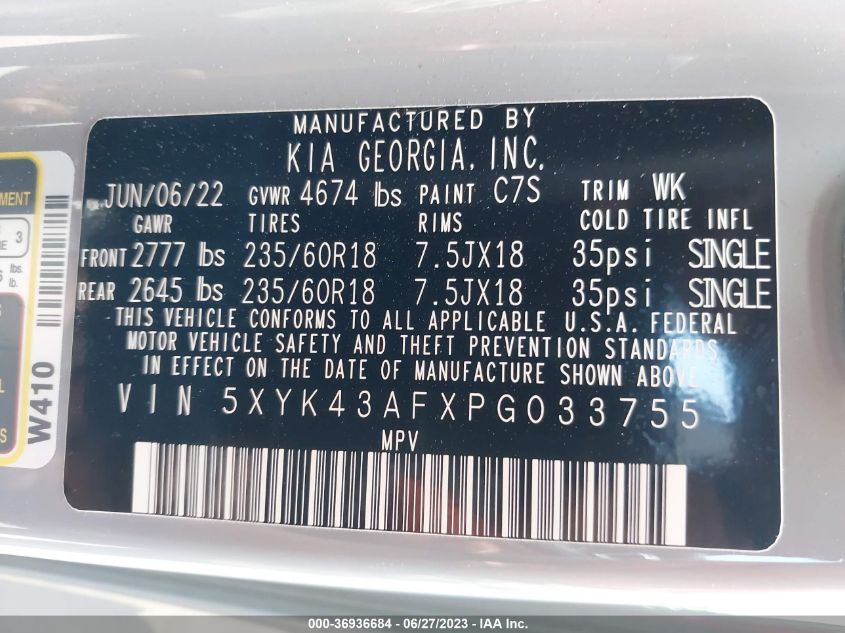2023 KIA SPORTAGE SX - 5XYK43AFXPG033755