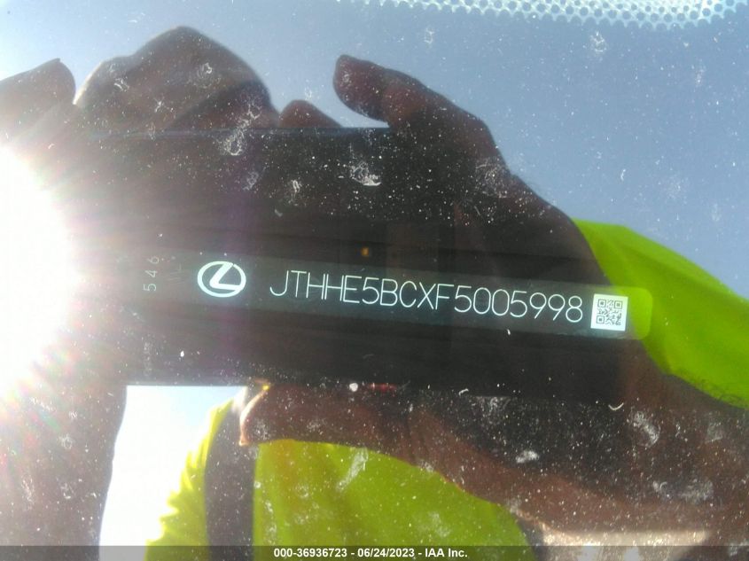 2015 LEXUS RC 350 - JTHHE5BCXF5005998