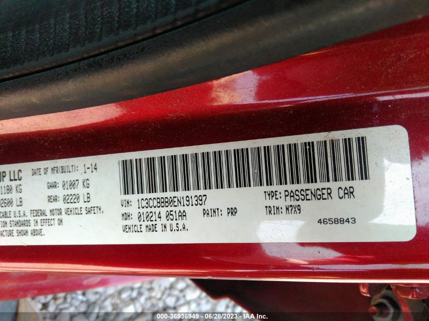 2014 CHRYSLER 200 TOURING - 1C3CCBBB0EN191397